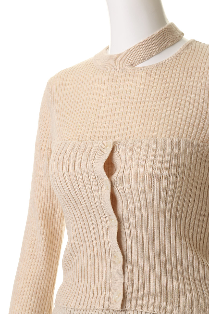 MANOF(マノフ)｜BUSTIER SET RIB KNIT ニット/BEIGE の通販｜ELLESHOP