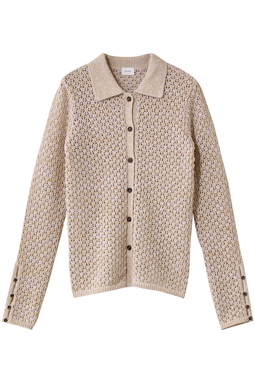 マノフ/MANOFのOPENWORK KNIT CARDIGAN カーディガン(BEIGE/89106-2192)