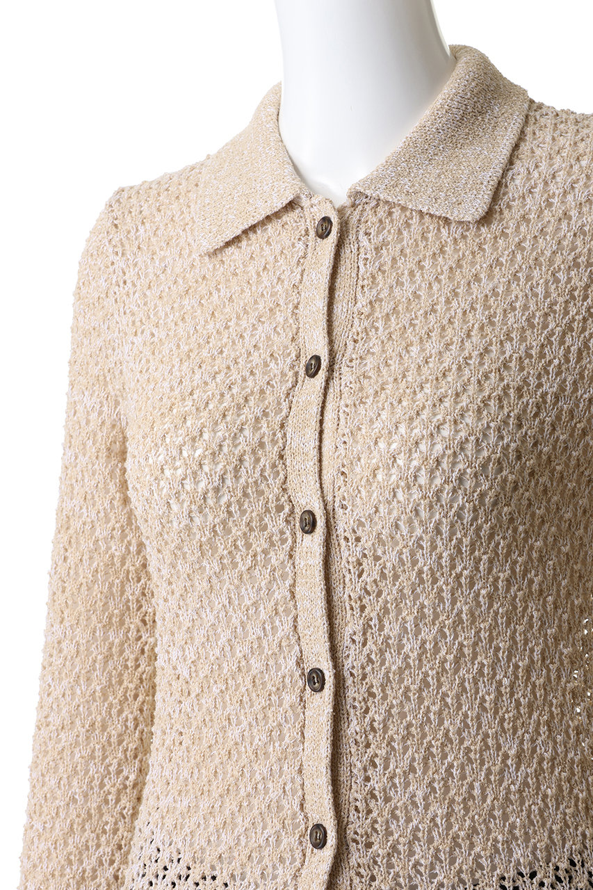 MANOF(マノフ)｜OPENWORK KNIT CARDIGAN カーディガン/BEIGE の通販