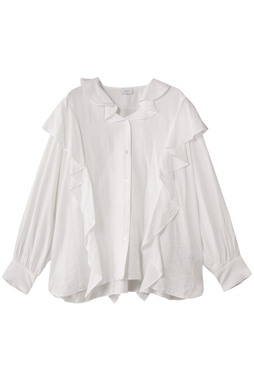 MANOF RAFFLE SHIRTS シャツ・ブラウス (WHITE, F) マノフ ELLE SHOP MANOF RAFFLE SHIRTS シャツ・ブラウス (WHITE, F) マノフ ELLE SHOP