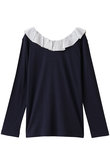 MANOF(マノフ)｜2WAY FRILL NECK CUT TOPS Tシャツ・カットソー/NAVY