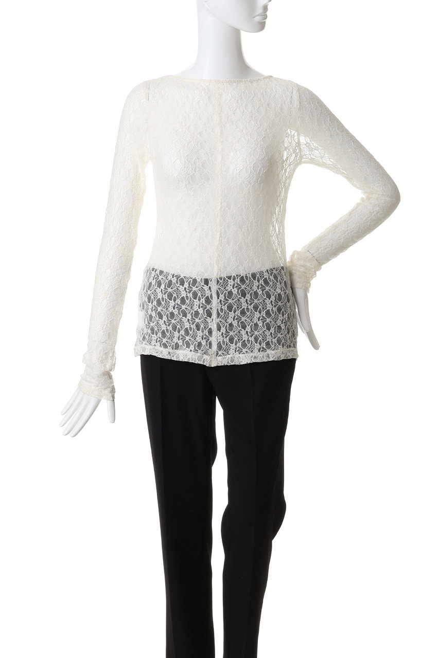 MANOF(マノフ)｜2WAY LACE TOPS/トップス/WHITE の通販｜ELLESHOP