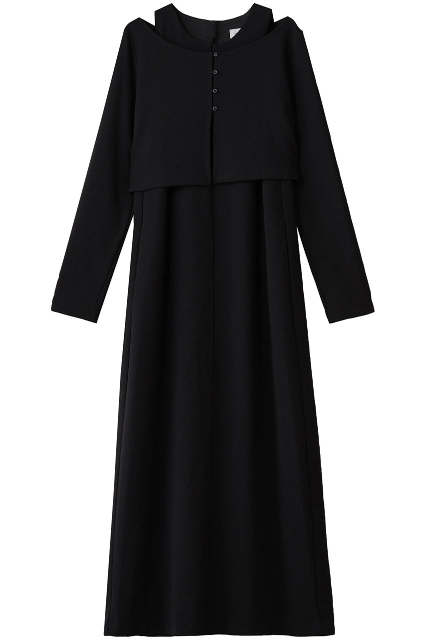 MANOF SHORT BLOUSE SET ONE PIECE (BLACK, S) マノフ ELLE SHOP MANOF SHORT BLOUSE SET ONE PIECE (BLACK, S) マノフ ELLE SHOP