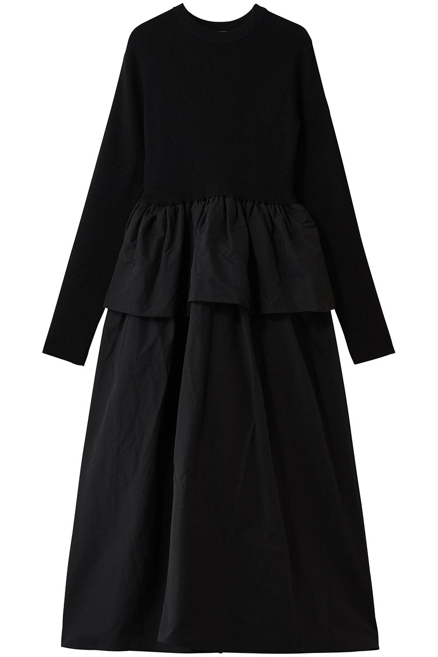 MANOF(マノフ)｜COMBINATION KNIT ONE PIECE/BLACK の通販｜ELLESHOP