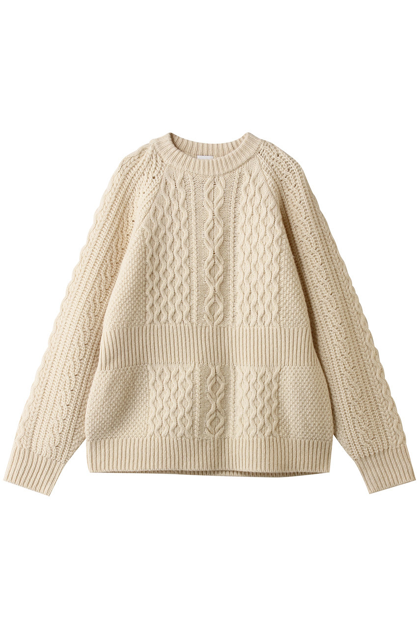マノフ/MANOFのWAIST RIB CABLE KNIT(IVORY/89106-2112)