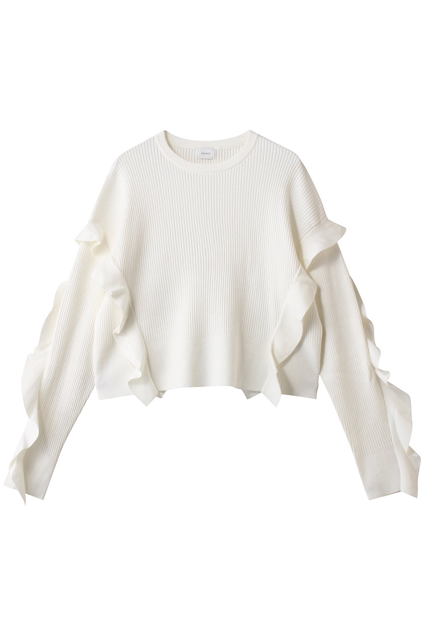 マノフ/MANOFのFRILLS RIB KNIT(IVORY/89106-2122)