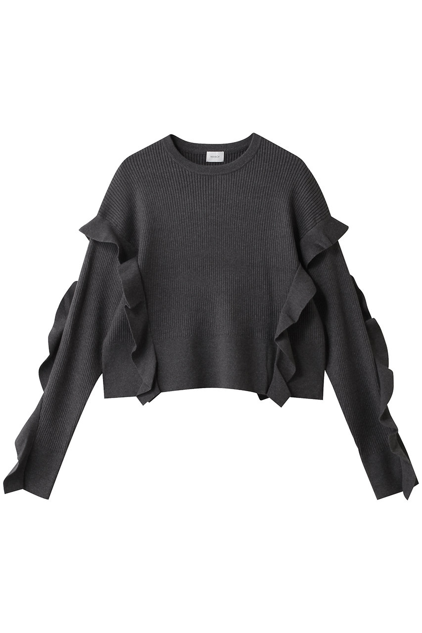 マノフ/MANOFのFRILLS RIB KNIT(CHARCOAL/89106-2122)