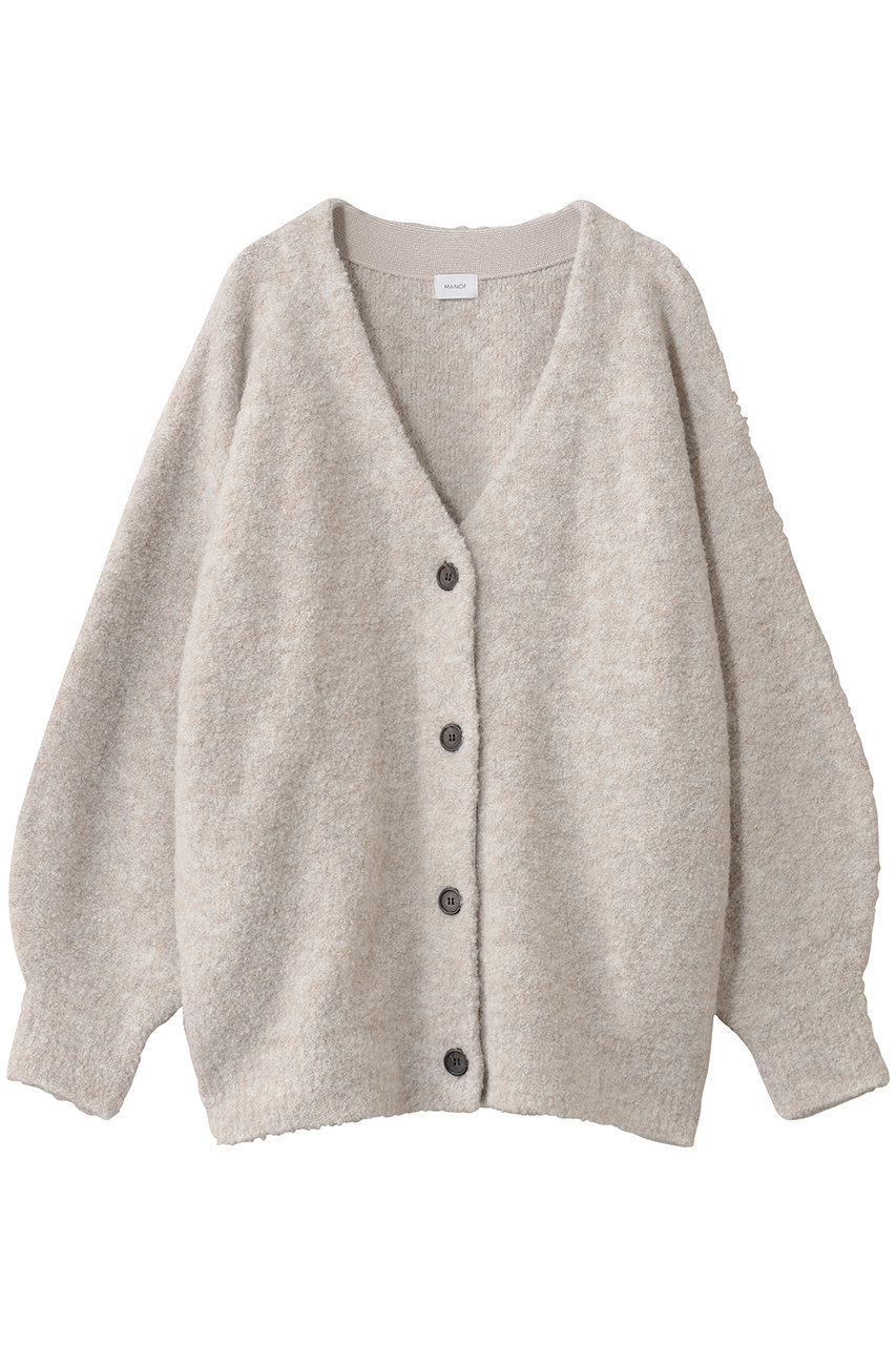 MANOF 、MIX BOUCLE KNIT CARDIGAN MANOF(マノフ)｜MIX BOUCLE KNIT CARDIGAN/IVORY の通販｜ELLESHOP