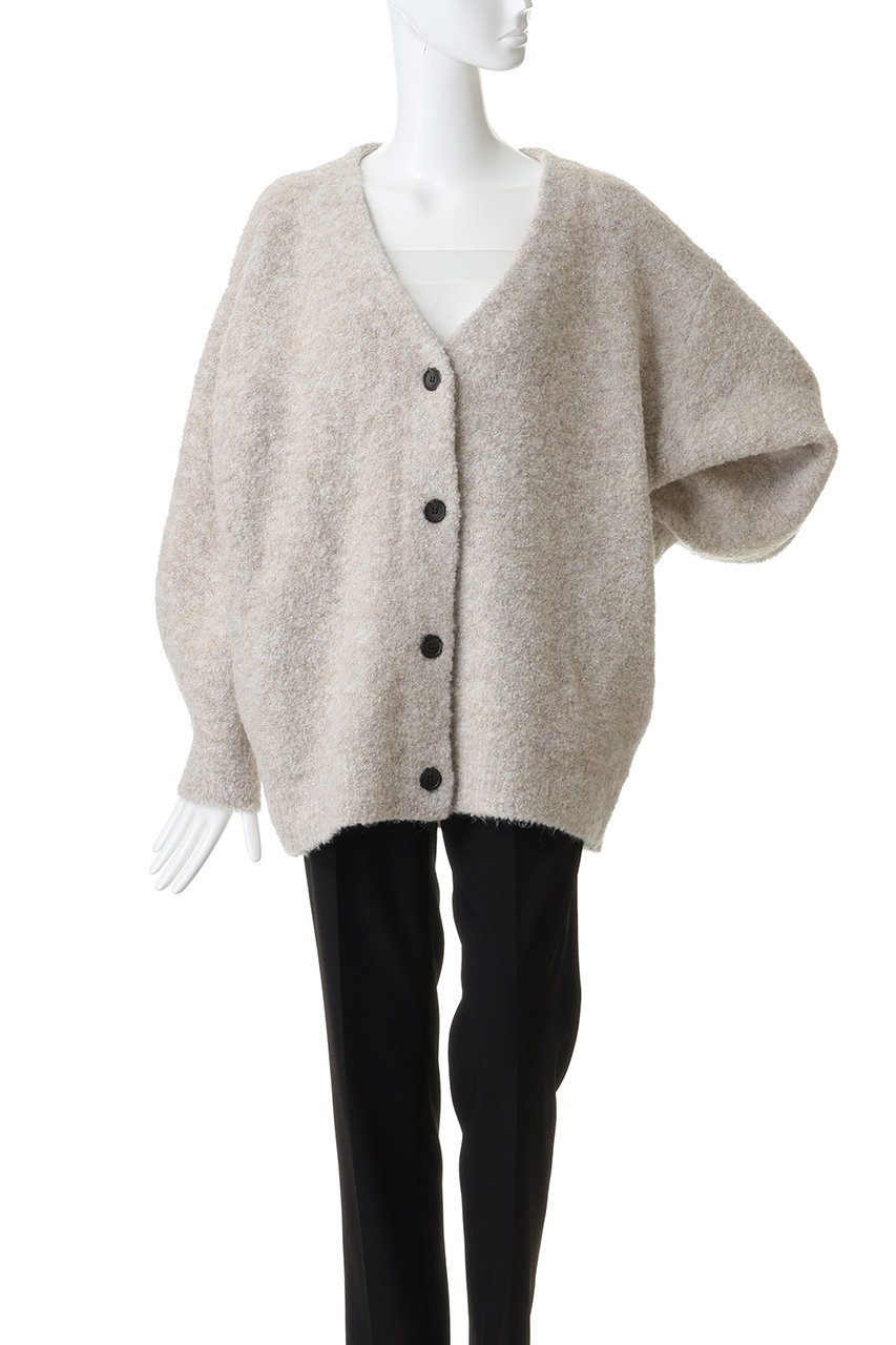 MANOF(マノフ)｜MIX BOUCLE KNIT CARDIGAN/IVORY の通販｜ELLESHOP
