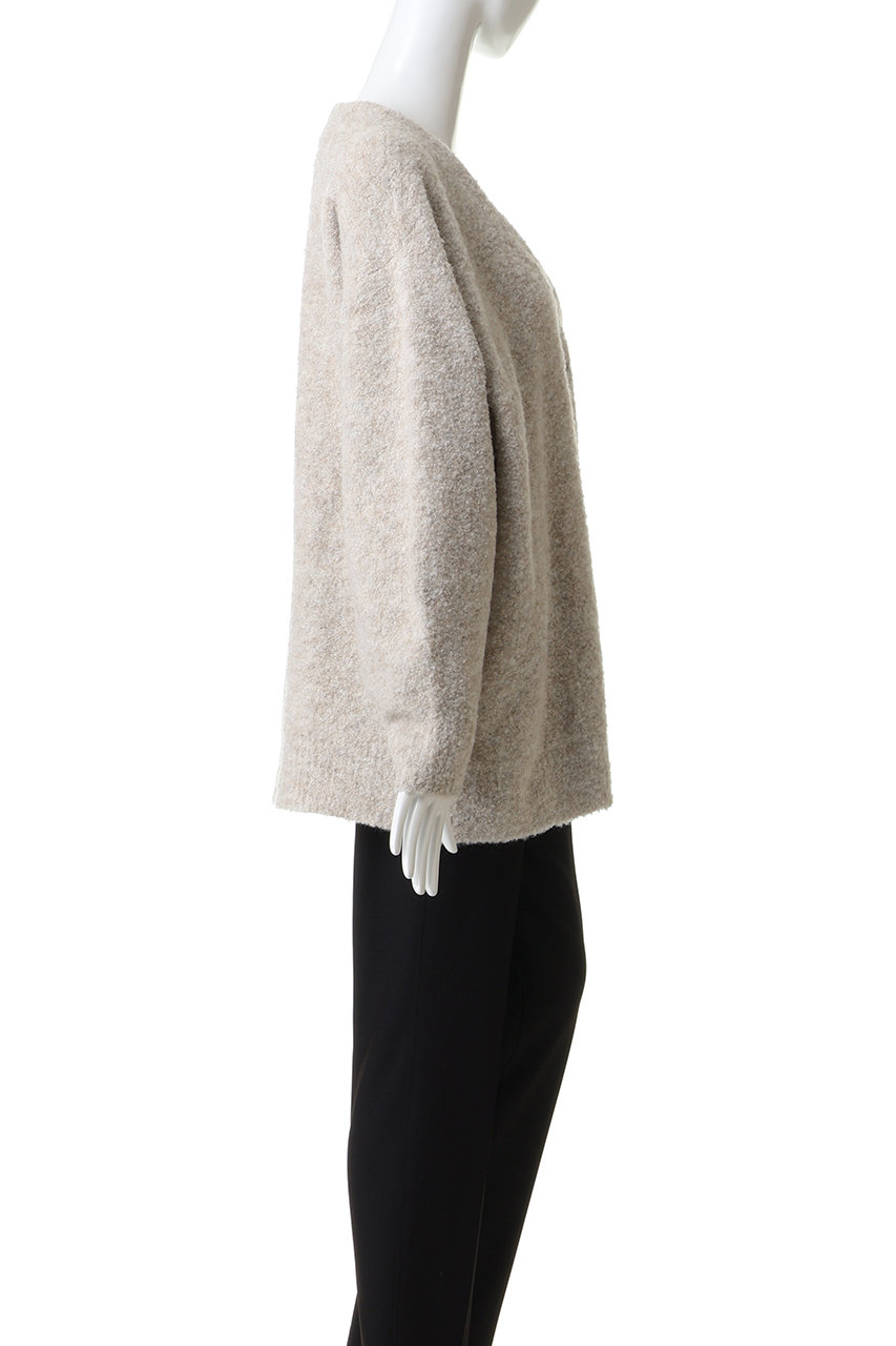 MANOF(マノフ)｜MIX BOUCLE KNIT CARDIGAN/IVORY の通販｜ELLESHOP