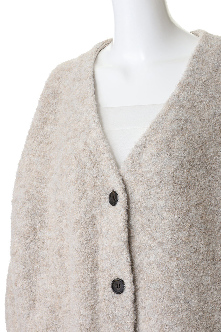 MANOF(マノフ)｜MIX BOUCLE KNIT CARDIGAN/IVORY の通販｜ELLESHOP