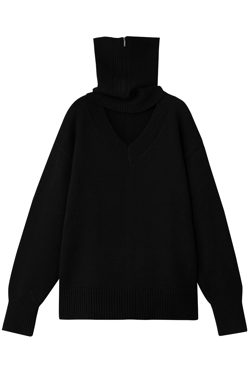 マノフ/MANOFのSNOOD SET OVER V NECK KNIT(BLACK/89106-2212)
