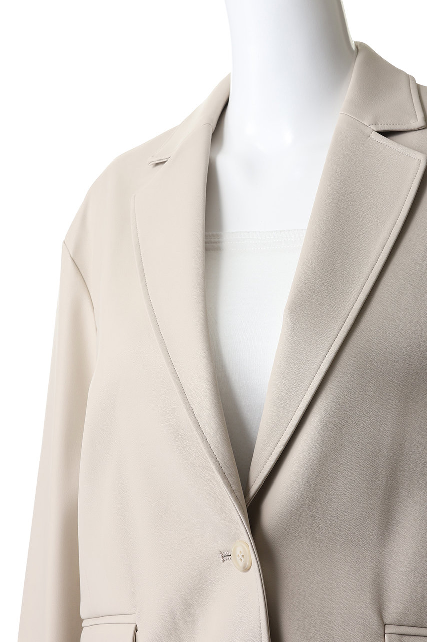 MANOF(マノフ)｜MINIMAL LEATHER JACKETアウター/IVORY の通販