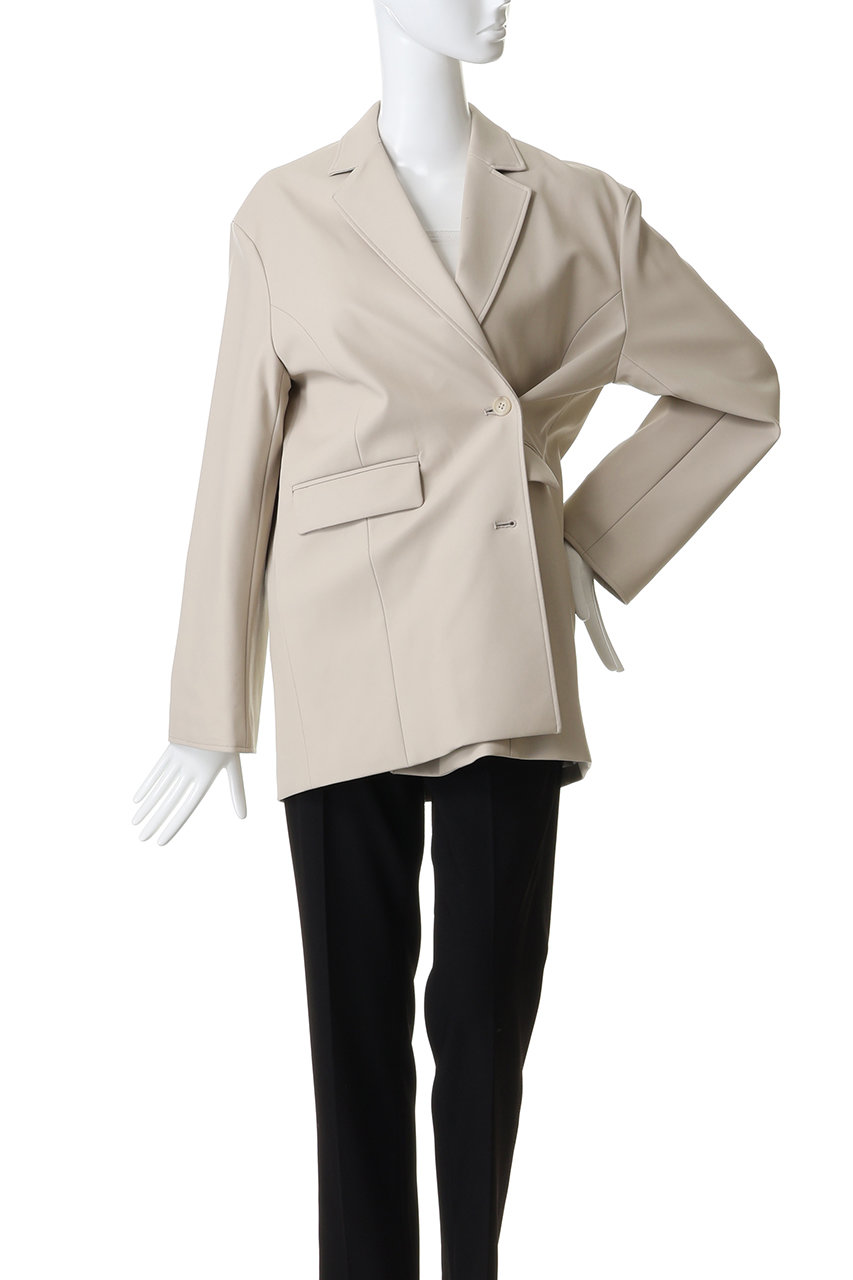 MANOF(マノフ)｜MINIMAL LEATHER JACKETアウター/IVORY の通販