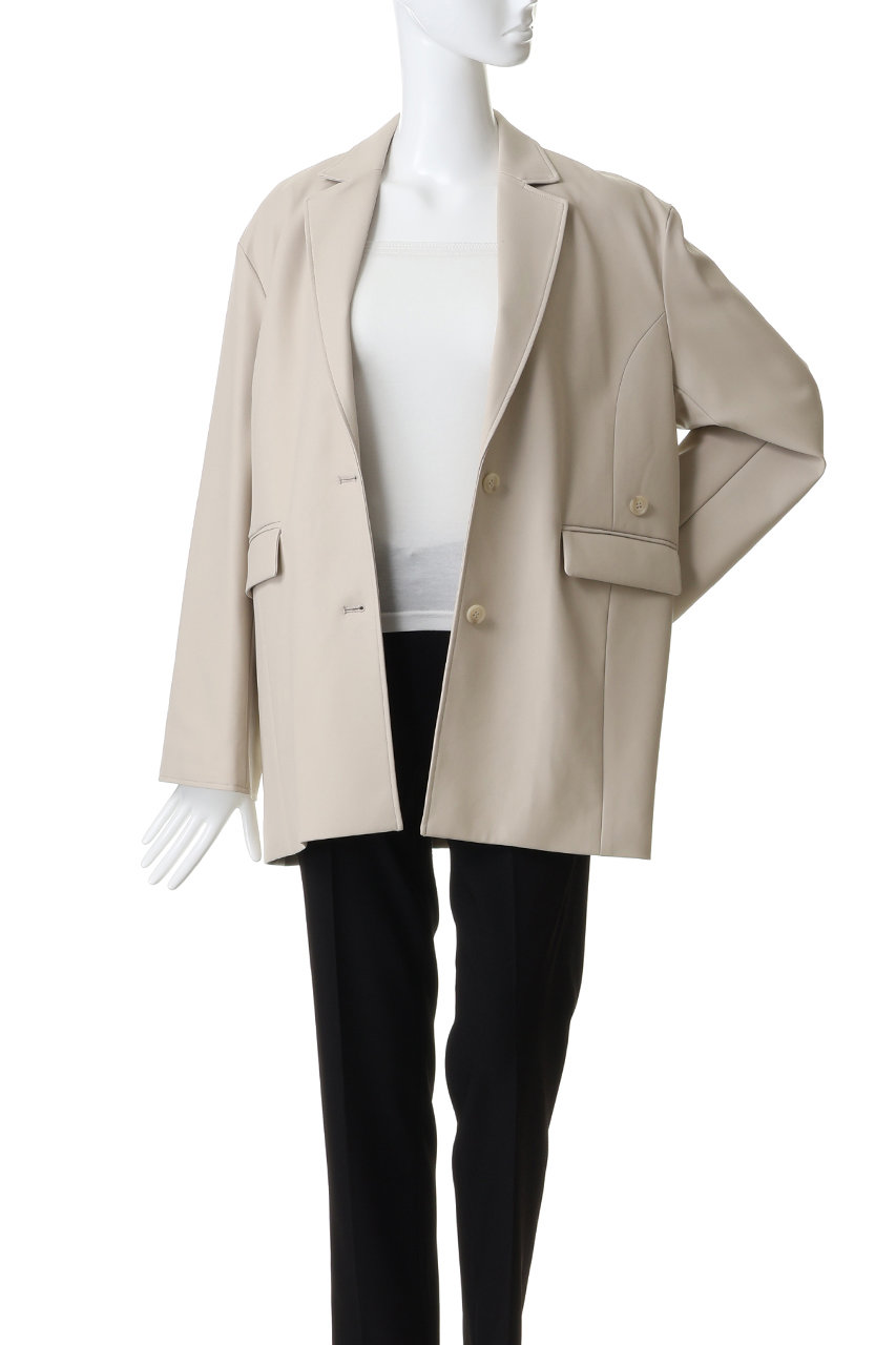 MANOF(マノフ)｜MINIMAL LEATHER JACKETアウター/IVORY の通販