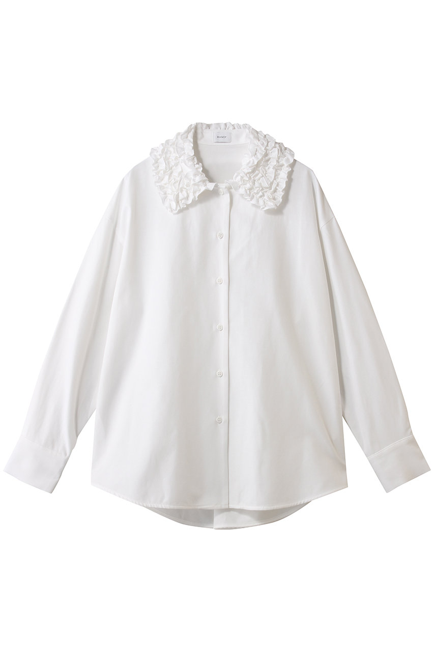 マノフ/MANOFのFRILL COLLAR OXFORD SHIRTトップス(WHITE/80122-4013)