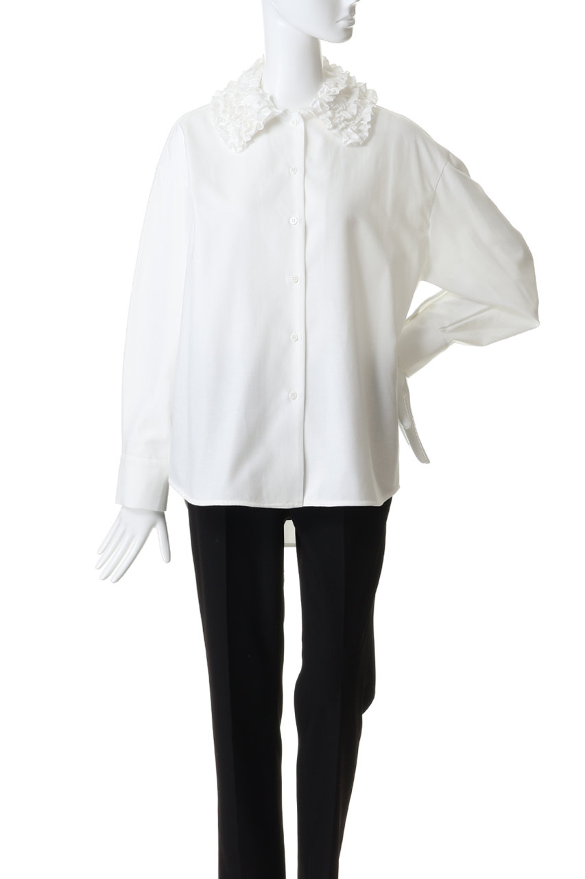 MANOF(マノフ)｜FRILL COLLAR OXFORD SHIRTトップス/WHITE の通販