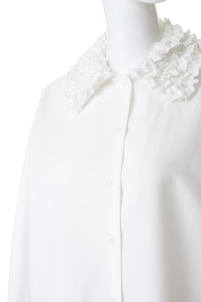 MANOF(マノフ)｜FRILL COLLAR OXFORD SHIRTトップス/WHITE の通販