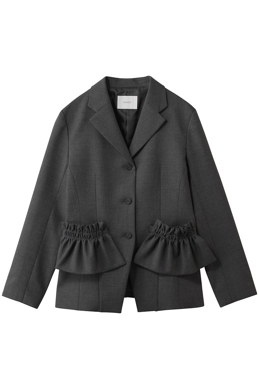 マノフ/MANOFのRUFFLE POCKET JACKETアウター(CHARCOAL/80103-0403)