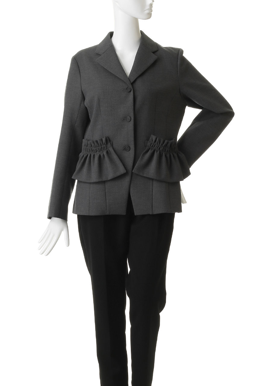 MANOF(マノフ)｜RUFFLE POCKET JACKETアウター/CHARCOAL の通販