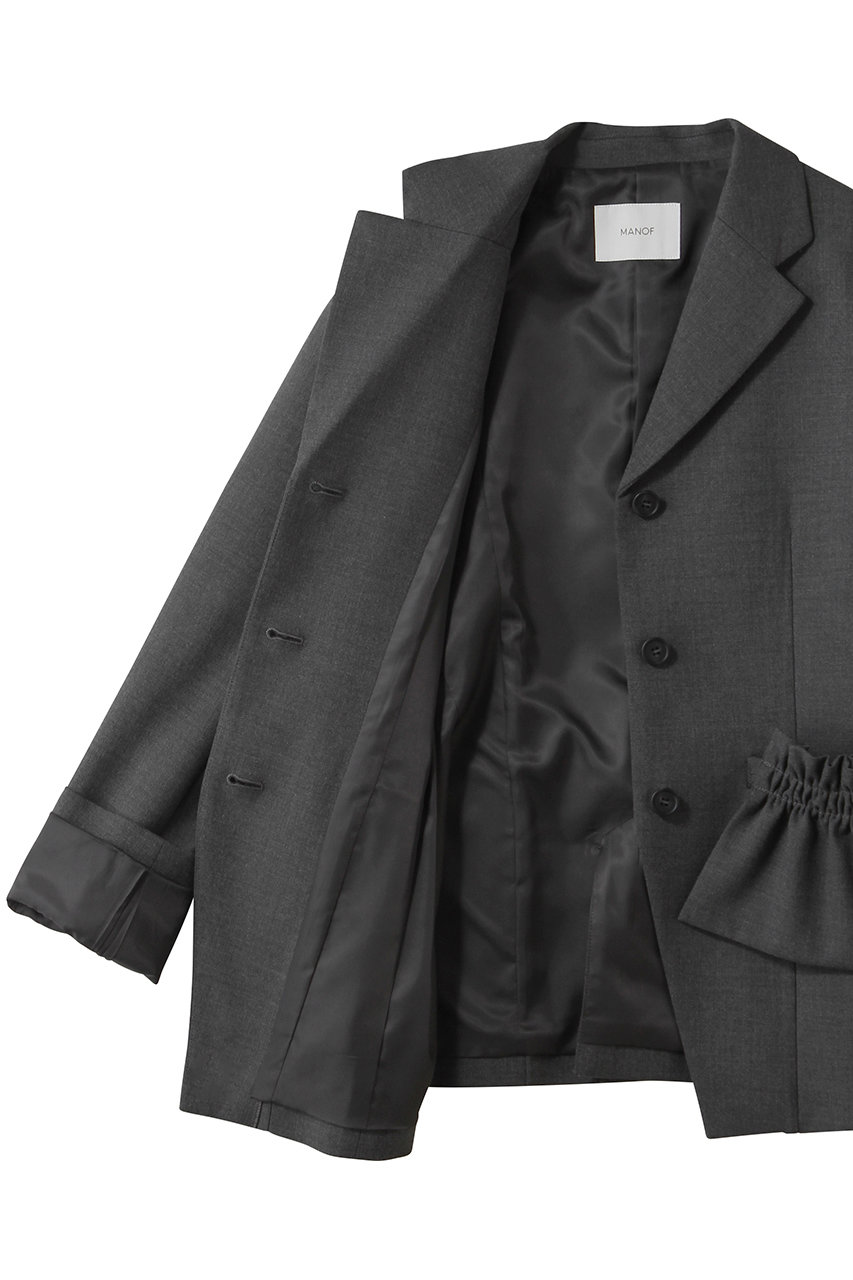 MANOF(マノフ)｜RUFFLE POCKET JACKETアウター/CHARCOAL の通販