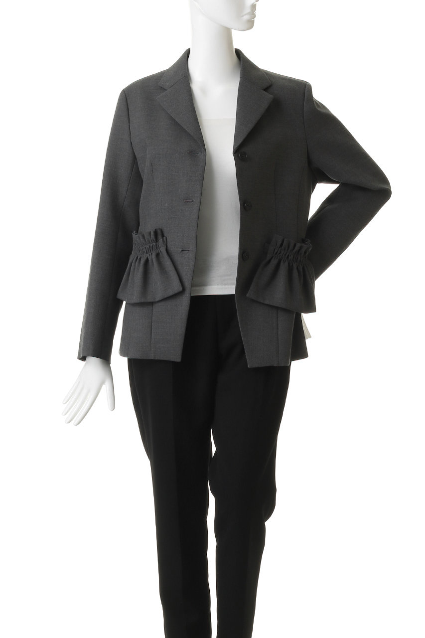 MANOF(マノフ)｜RUFFLE POCKET JACKETアウター/CHARCOAL の通販