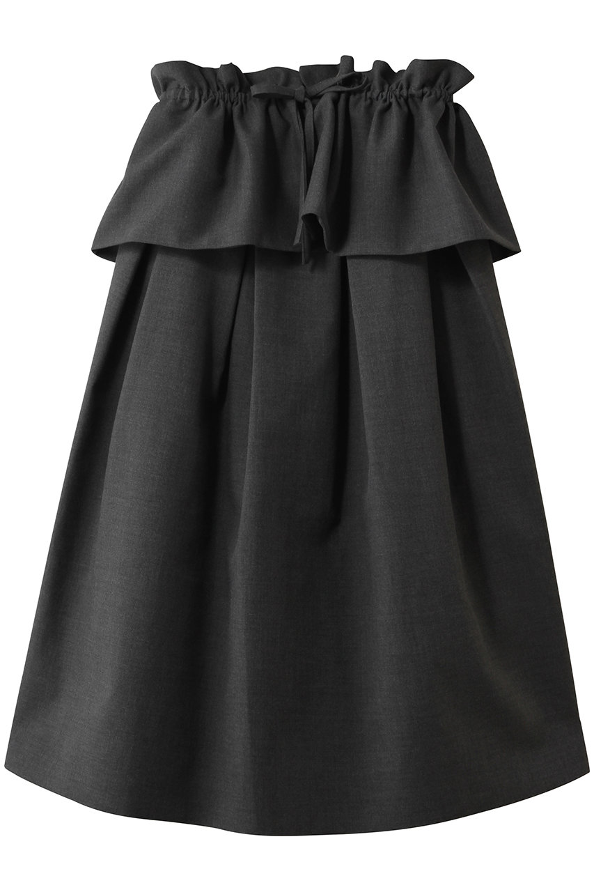マノフ/MANOFのRUFFLE BELT FLARE SKIRTボトムス(CHARCOAL/80109-6013)