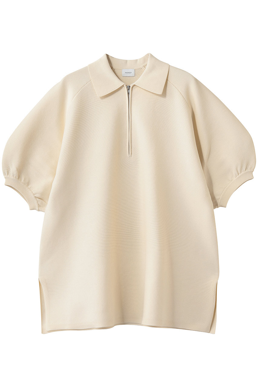 マノフ/MANOFのOVER KNIT POLO SHIRTトップス(IVORY/80106-2053)