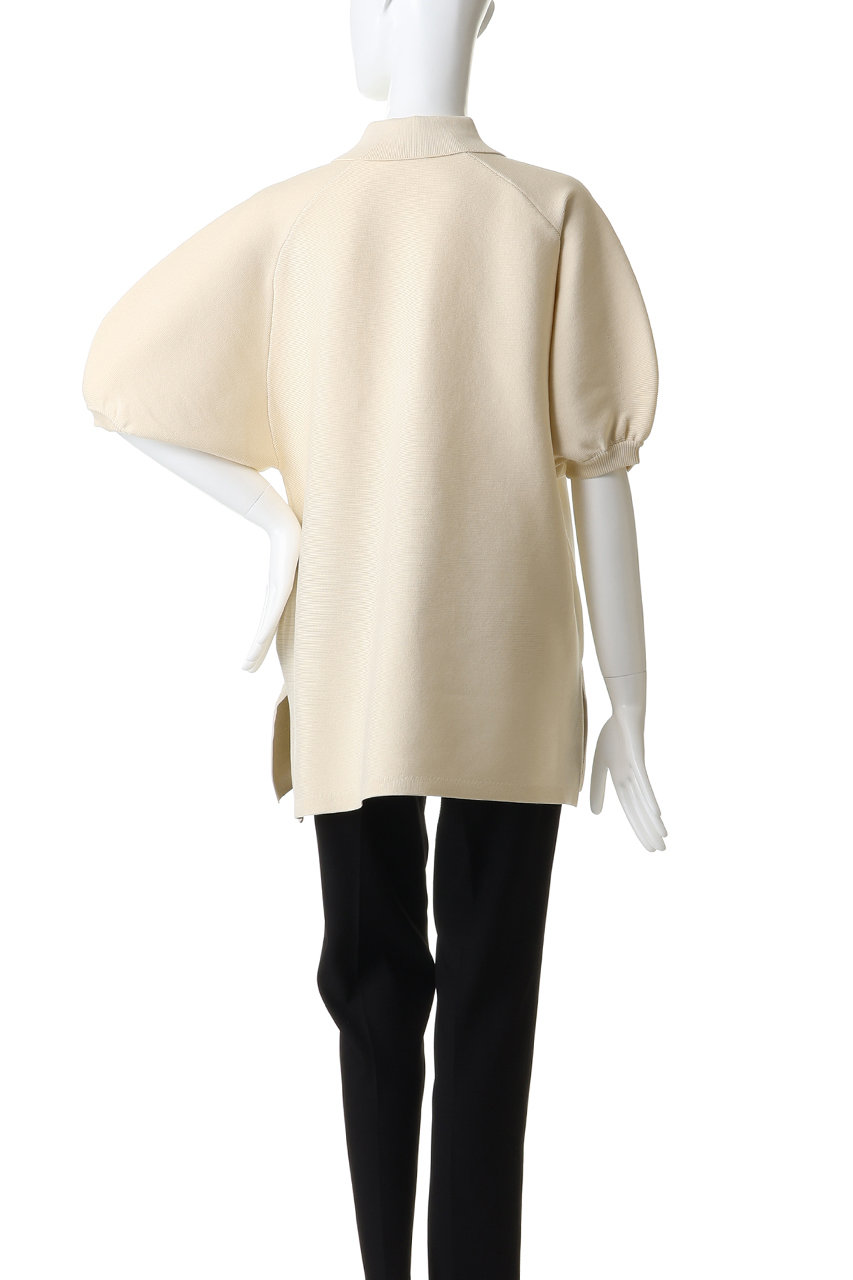 MANOF(マノフ)｜OVER KNIT POLO SHIRTトップス/IVORY の通販｜ELLESHOP