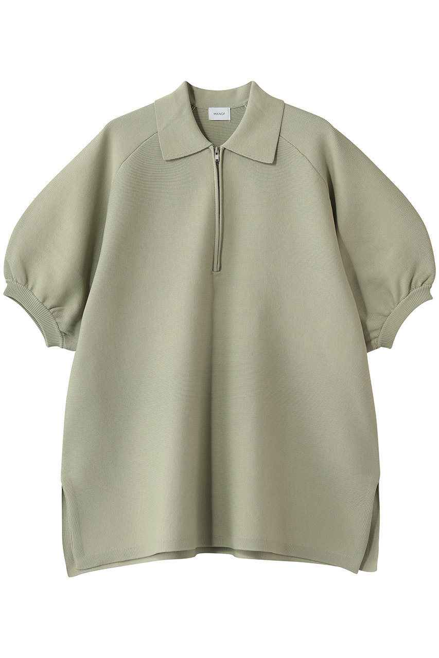 マノフ/MANOFのOVER KNIT POLO SHIRTトップス(GREEN/80106-2053)