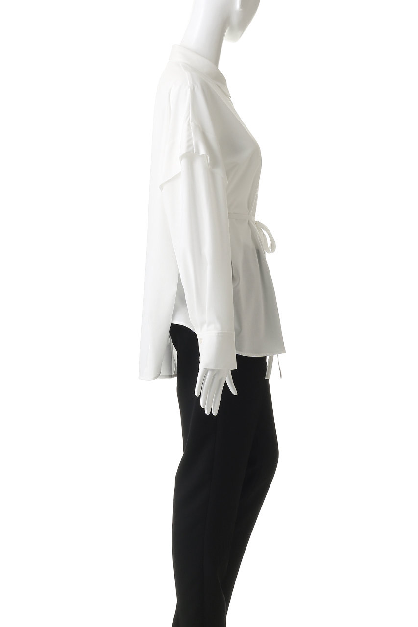 MANOF(マノフ)｜SHOULDER TUCK SHIRTSトップス/WHITE の通販｜ELLESHOP
