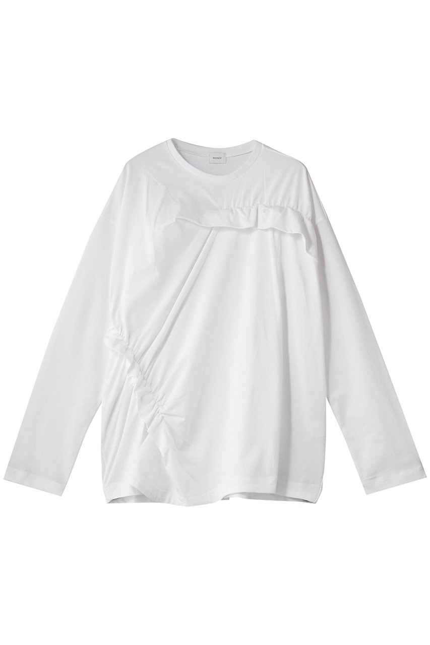 マノフ/MANOFのFRILLED LONG T-SHIRTトップス(WHITE/80105-1033)