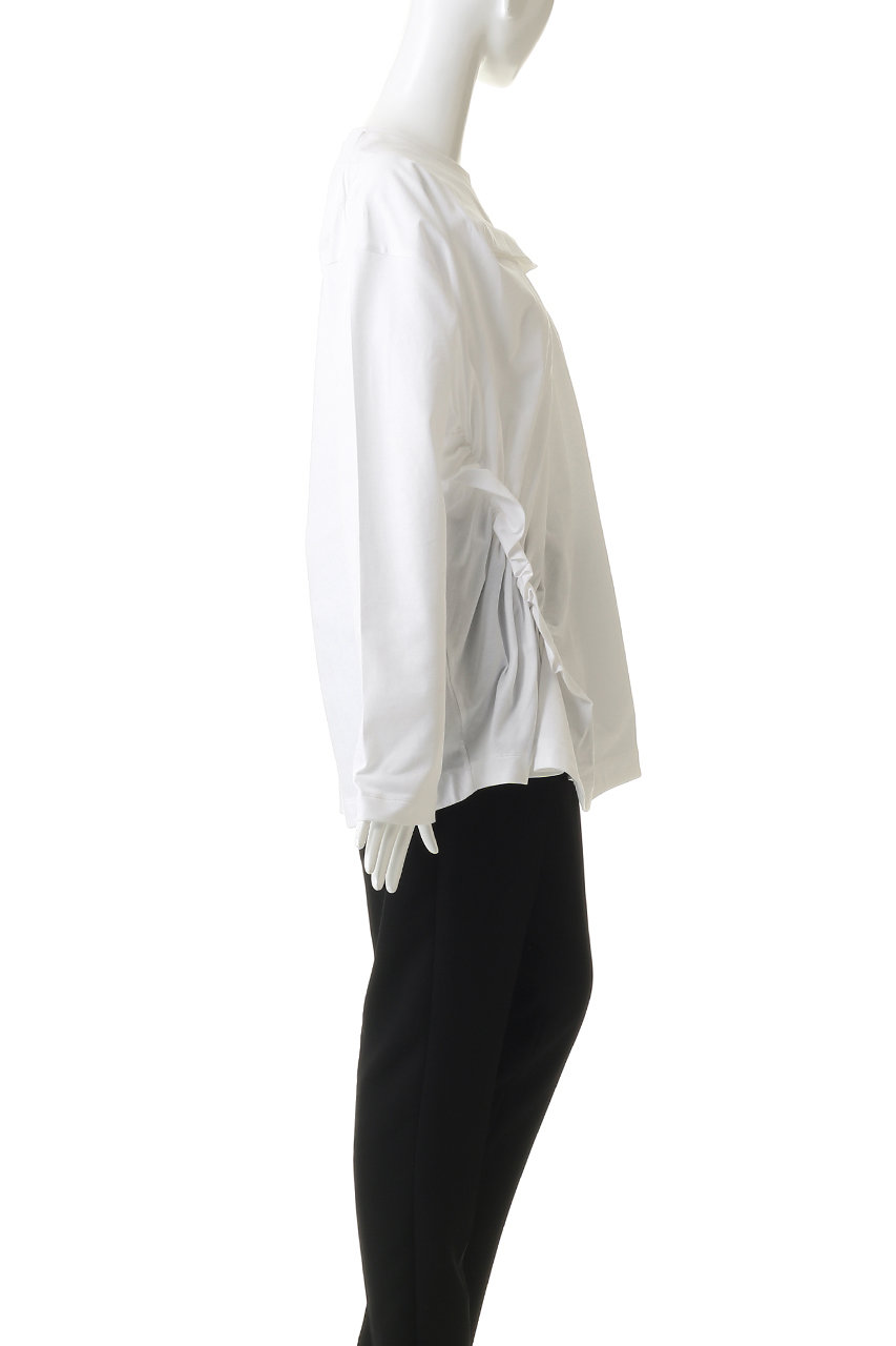 MANOF(マノフ)｜FRILLED LONG T-SHIRTトップス/WHITE の通販｜ELLESHOP