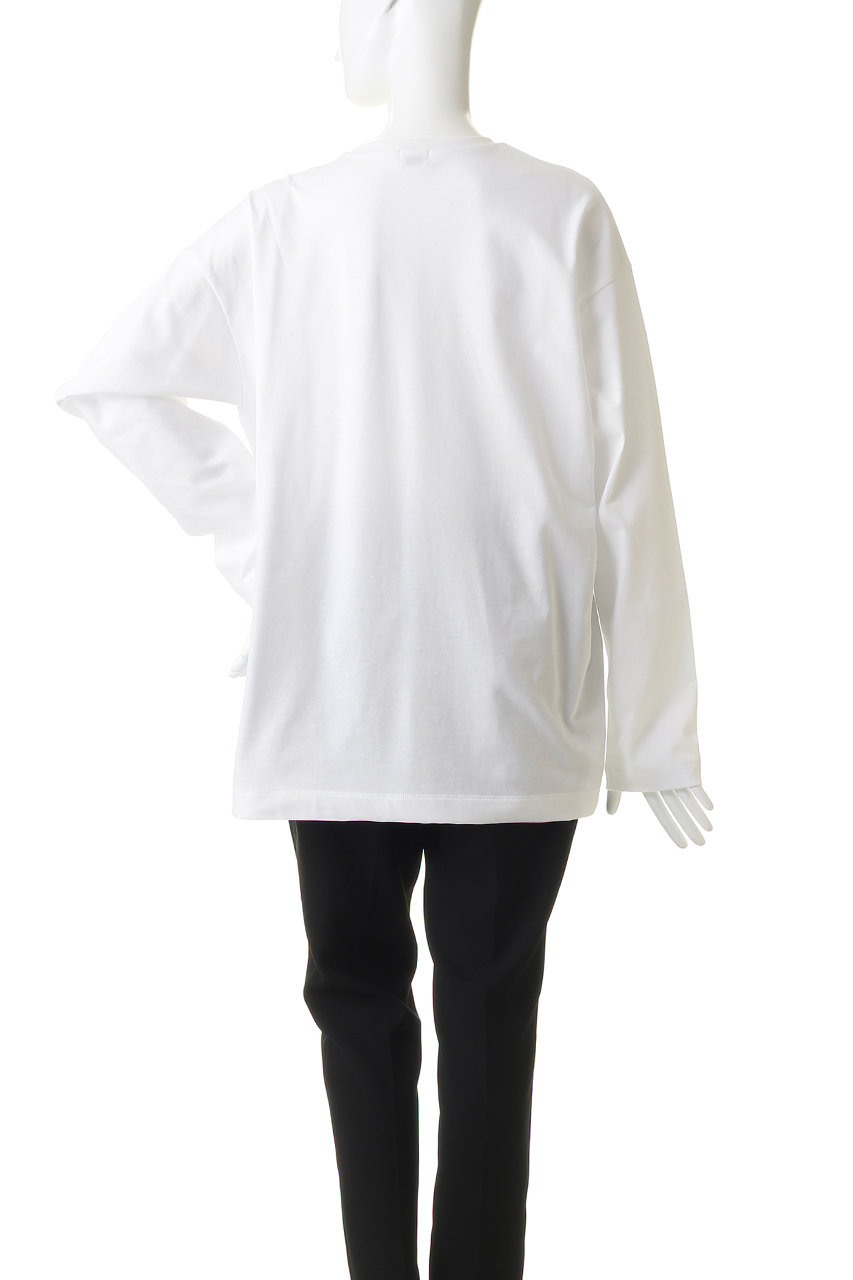 MANOF(マノフ)｜FRILLED LONG T-SHIRTトップス/WHITE の通販｜ELLESHOP 
