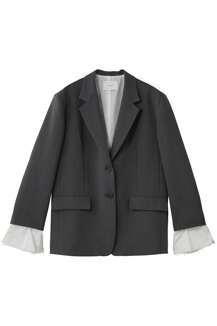 マノフ/MANOFのOVER SIZED LAYERED JACKETジャケット(CHARCOAL/80103-0423)
