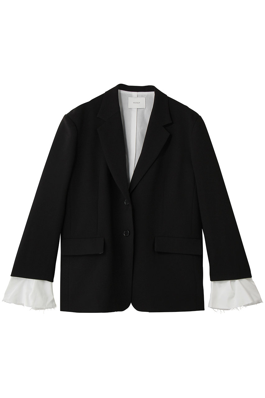 マノフ/MANOFのOVER SIZED LAYERED JACKETジャケット(BLACK/80103-0423)