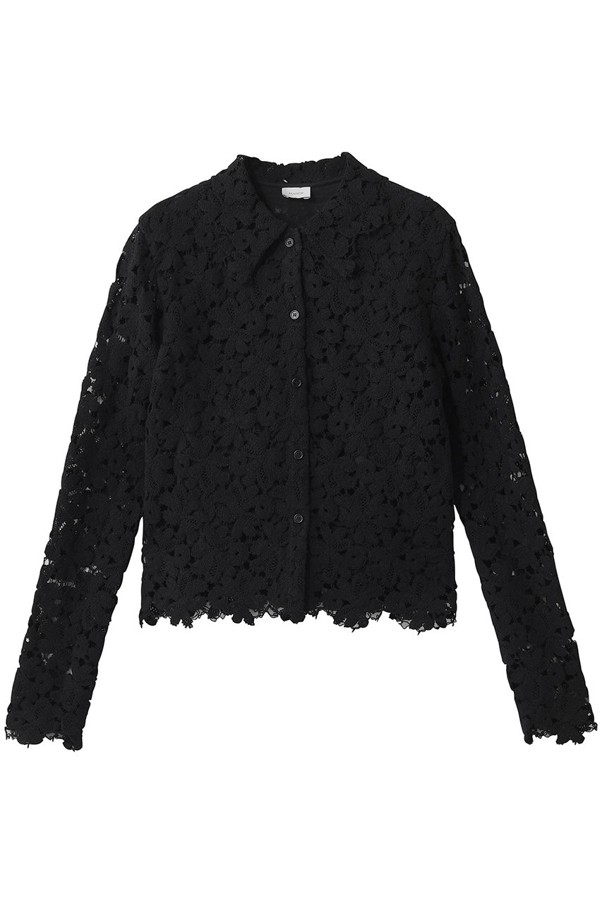 マノフ/MANOFのCOTTON LACE SHORT SHIRTSトップス(BLACK/80122-4073)
