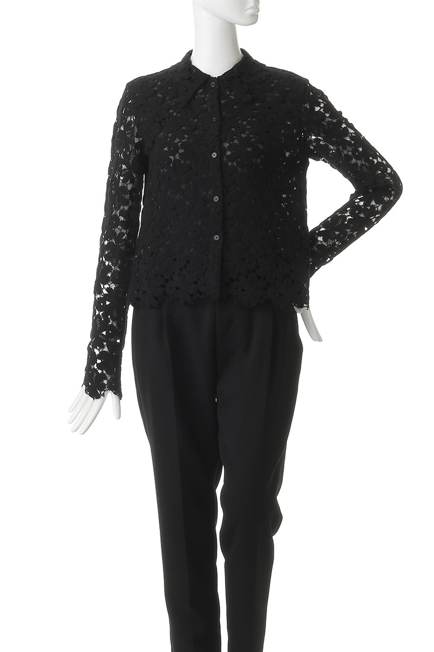 MANOF(マノフ)｜COTTON LACE SHORT SHIRTSトップス/BLACK の通販