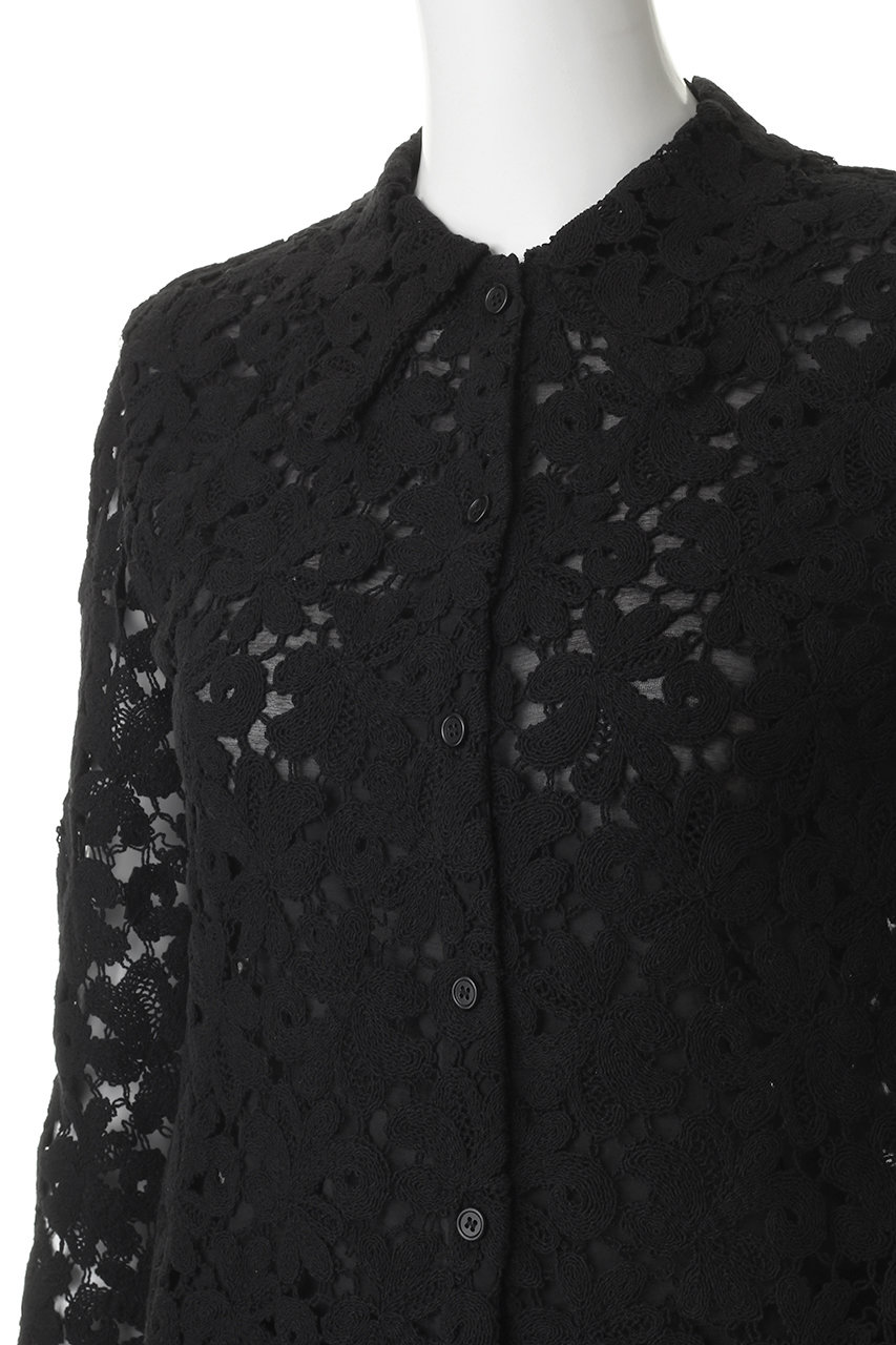 MANOF(マノフ)｜COTTON LACE SHORT SHIRTSトップス/BLACK の通販