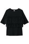 TULLE FRILL CUT TOPSトップス マノフ/MANOF BLACK