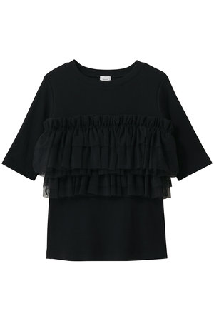マノフ/MANOFのTULLE FRILL CUT TOPSトップス(110100/110102)