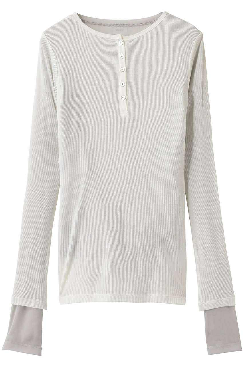 マノフ/MANOFのSHEER LAYERED CUT TOPSトップス(IVORY/80105-1043)