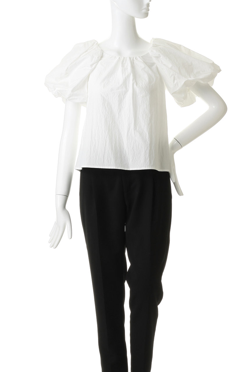 MANOF(マノフ)｜BALLON SLEEVE BLOUSE/WHITE の通販｜ELLESHOP・(エル