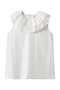 RUFFLE COLLAR BLOUSE マノフ/MANOF WHITE