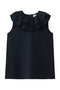 RUFFLE COLLAR BLOUSE マノフ/MANOF NAVY