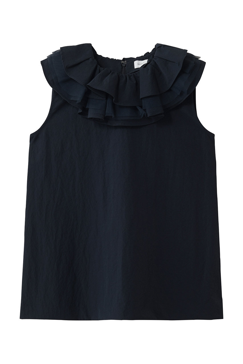 マノフ/MANOFのRUFFLE COLLAR BLOUSE(NAVY/80122-4123)