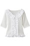 FRILL NECK RIB TOPS マノフ/MANOF WHITE
