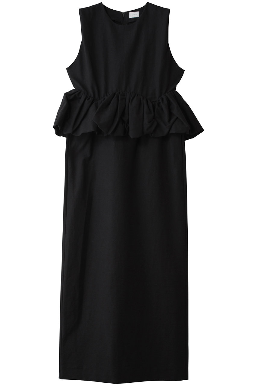 MANOF BALLOON PEPLUM ONE PIECE (BLACK, S) マノフ ELLE SHOP