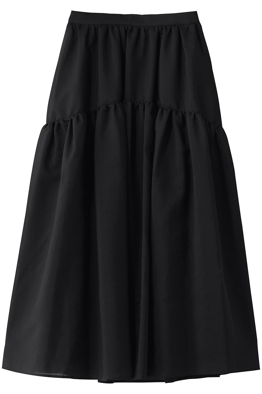マノフ/MANOFのSHEER GATHERED FLARE SKIRT(BLACK/81109-6013)