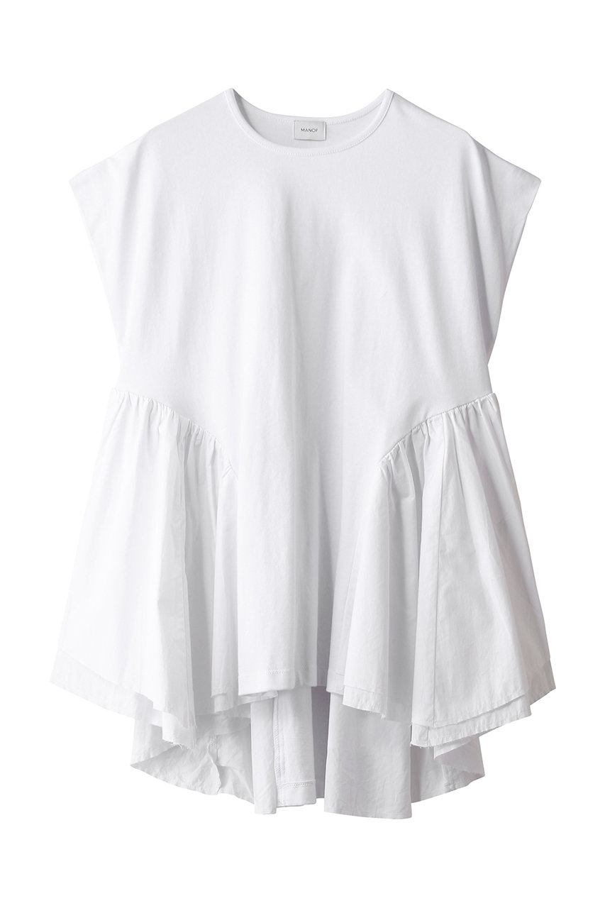 マノフ/MANOFのDOCKING PEPLUM CUT TOPS(WHITE/81105-1003)